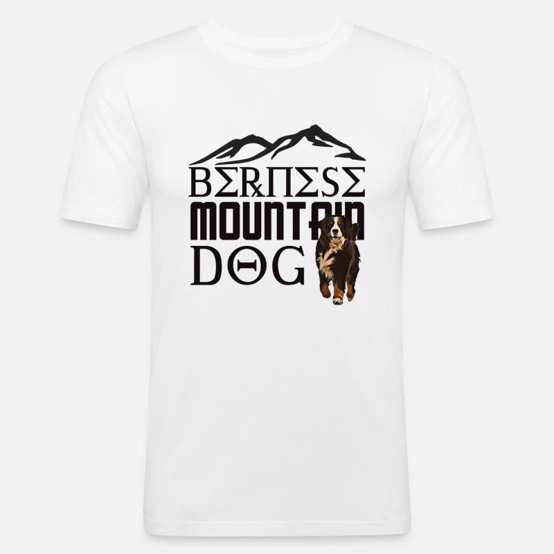 Berner Berghund - Männer Slim Fit T-Shirt - Weiß