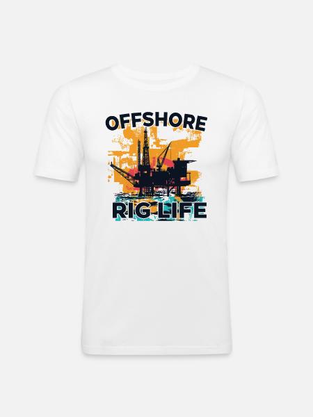 Offshore Rig Life - Men's Slim Fit T-Shirt - white