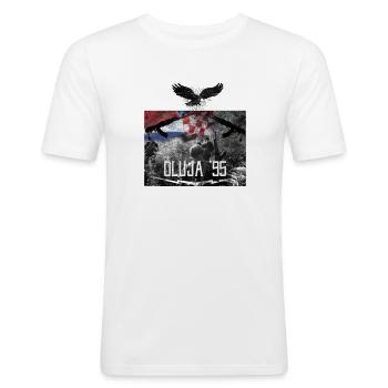 Oluja - Männer Slim Fit T-Shirt - Weiß - Vorne - Nik (191cm)