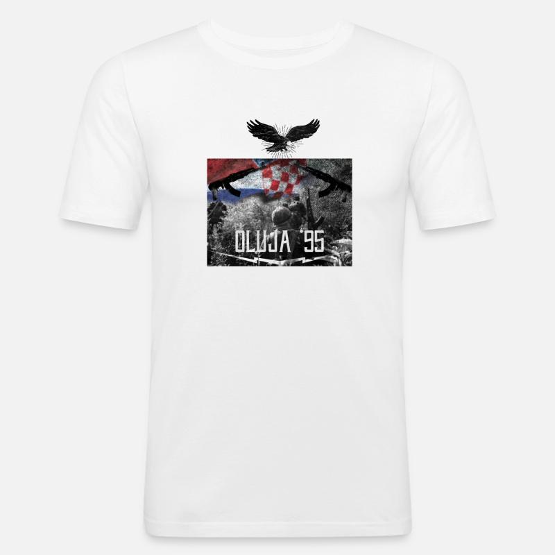 Oluja - Männer Slim Fit T-Shirt - Weiß