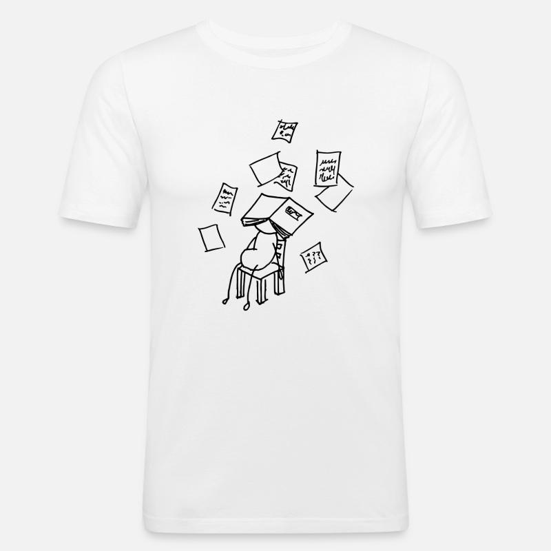 krank oder Schule - Männer Slim Fit T-Shirt - Weiß