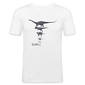 dinosaur - Men's Slim Fit T-Shirt - white - Front - Nik (191cm)