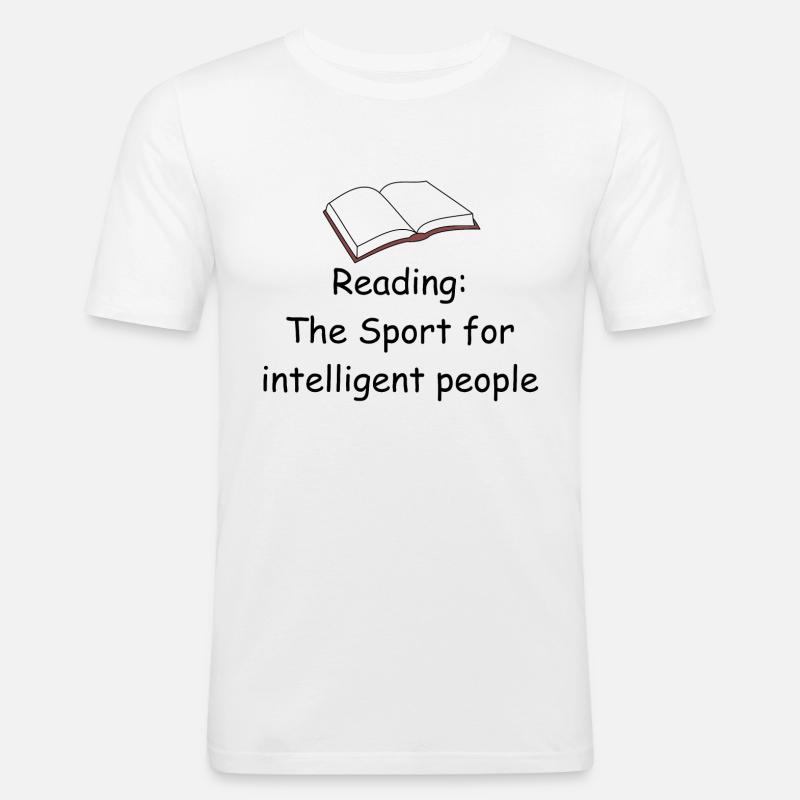 Lesen - Männer Slim Fit T-Shirt - Weiß