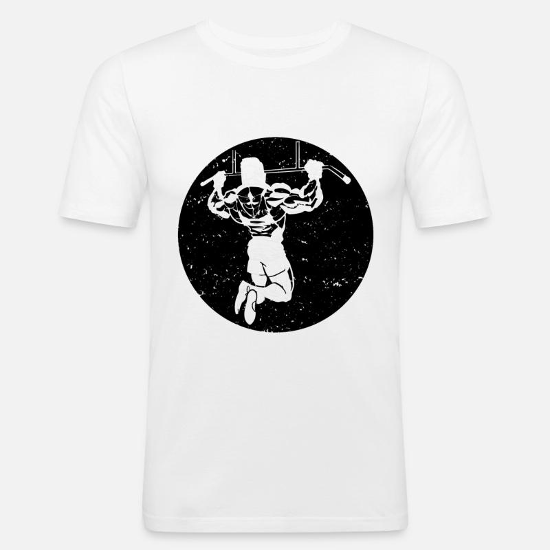 Pull-up - Men's Slim Fit T-Shirt - white