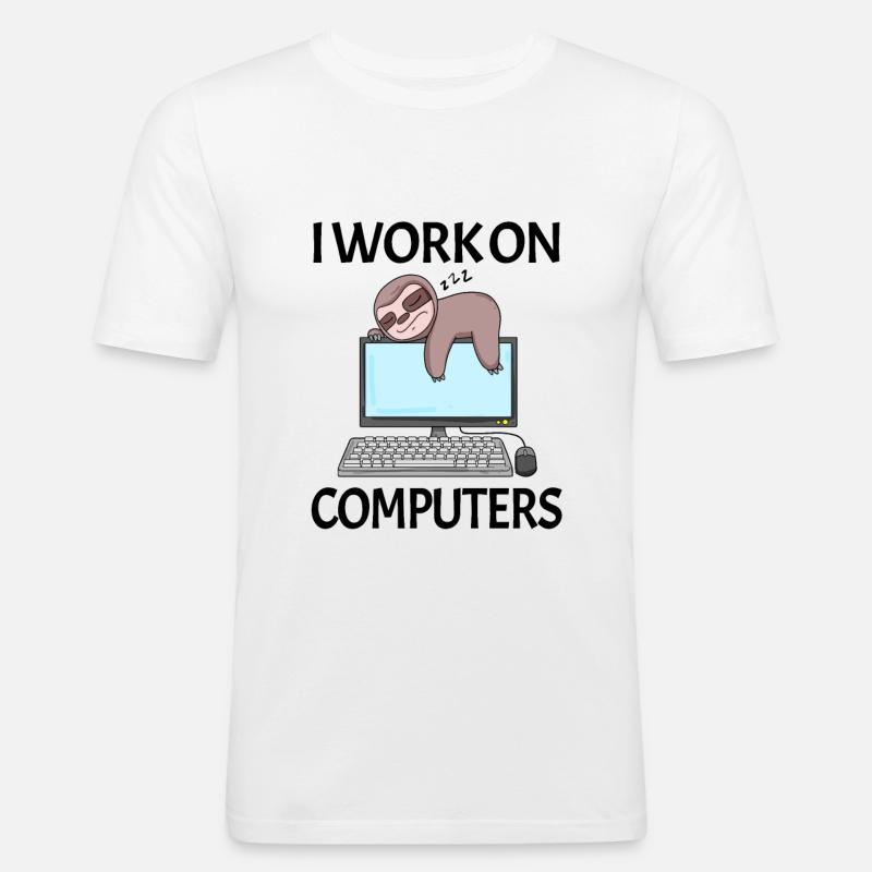 Computer Nerd Programmierer Herren Geschenk - Männer Slim Fit T-Shirt - Weiß