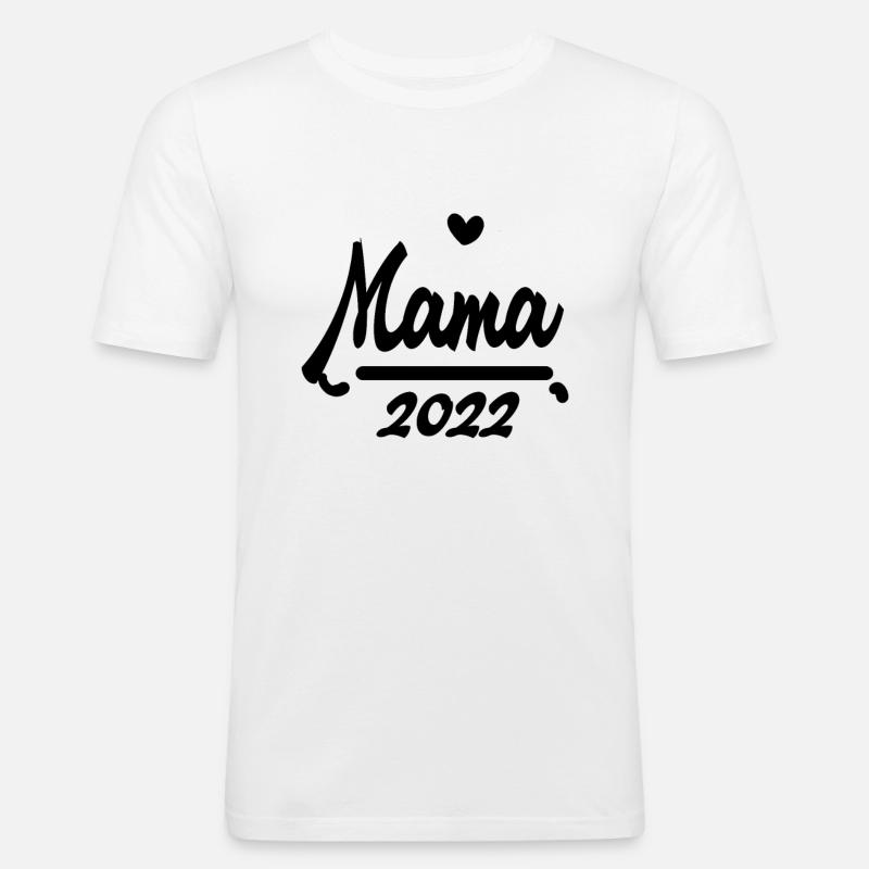 Mama 2022 - Werdende Mutter 2022 - Männer Slim Fit T-Shirt - Weiß
