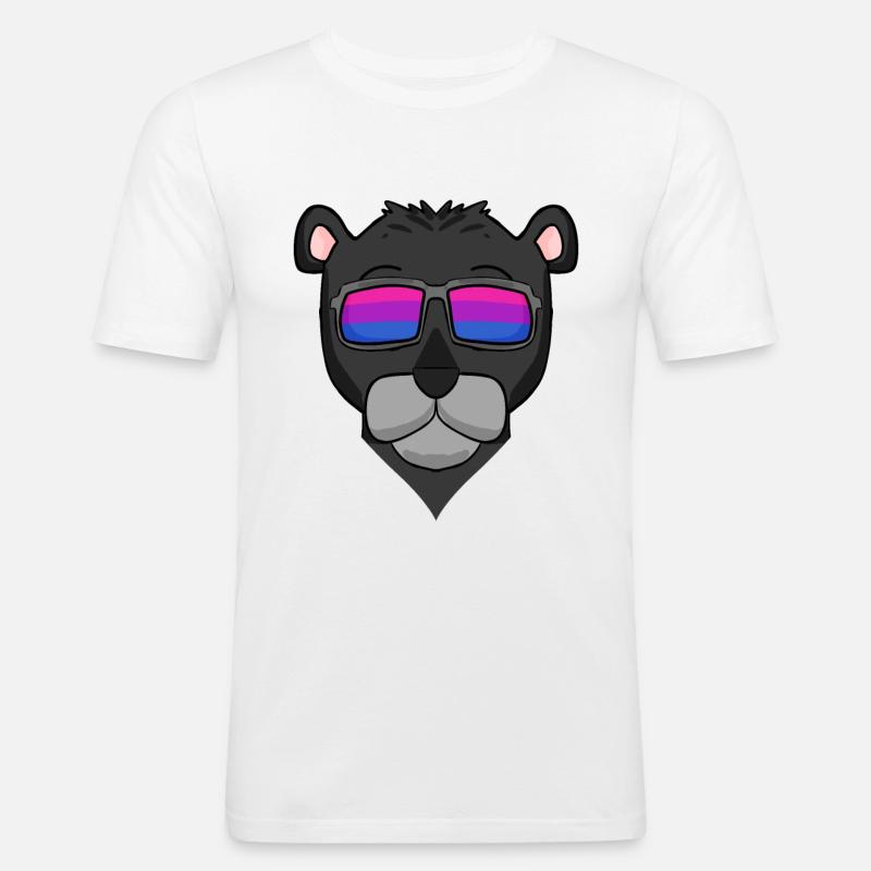 Bisexuell Schwarzer Panther Geschenk - Männer Slim Fit T-Shirt - Weiß