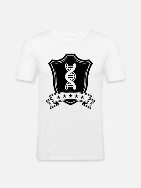 Dna Wappen - Männer Slim Fit T-Shirt - Weiß