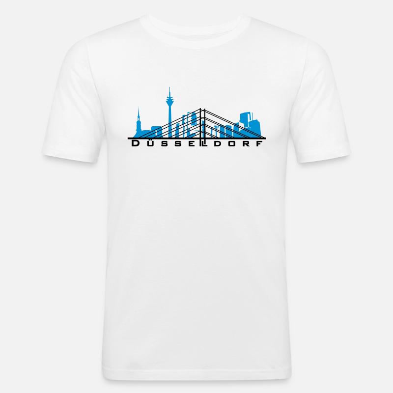Düsseldorf - Männer Slim Fit T-Shirt - Weiß