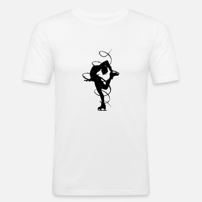 Eiskunstlauf | Eiskunstläuferin Eistanzen Geschenk - Männer Slim Fit T-Shirt - Weiß