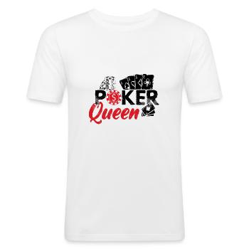 Poker Frauen Mädchen | Pokern Pokerface Geschenke - Männer Slim Fit T-Shirt - Weiß - Vorne - Nik (191cm)