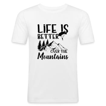 Paragliding Berge Paraglider Gleitschirm Geschenke - Männer Slim Fit T-Shirt - Weiß - Vorne - Nik (191cm)