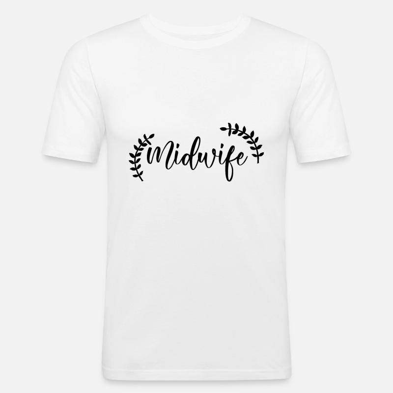 Hebamme | Hebammen Beruf Geburtshelferin Geschenke - Männer Slim Fit T-Shirt - Weiß