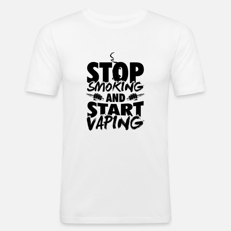 Vape | Vaping Vapen E-Cigarette Gift - Men's Slim Fit T-Shirt - white