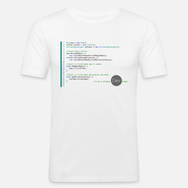 I am a Software Developer - Men's Slim Fit T-Shirt - white