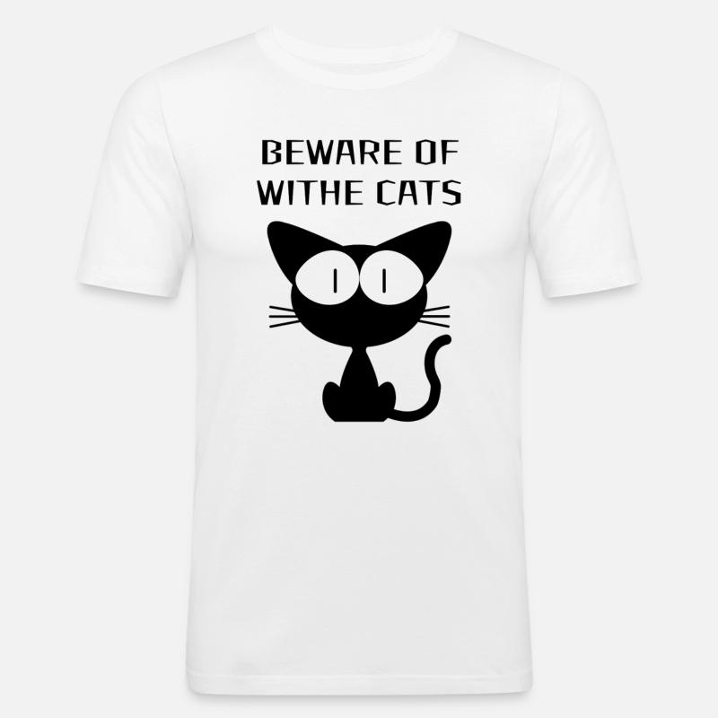 WITHE CATS - Men's Slim Fit T-Shirt - white