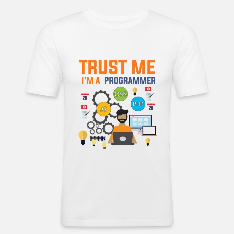 Programmierer Entwickler Informatiker Geschenk - Männer Slim Fit T-Shirt - Weiß