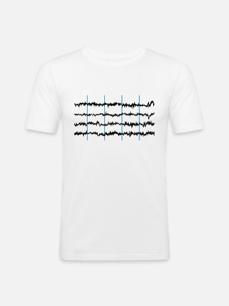 brainwaves - Männer Slim Fit T-Shirt - Weiß