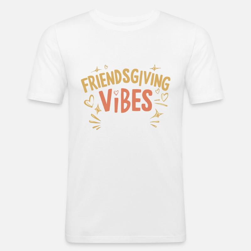 Freundschafts-erntedankfest, Dankbare Freunde - Männer Slim Fit T-Shirt - Weiß