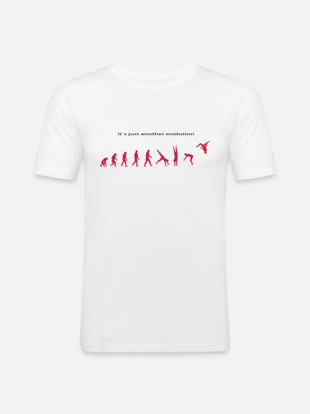 Evolution - Männer Slim Fit T-Shirt - Weiß