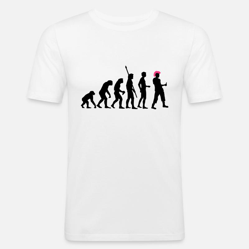 evolution_punk_2c - Men's Slim Fit T-Shirt - white