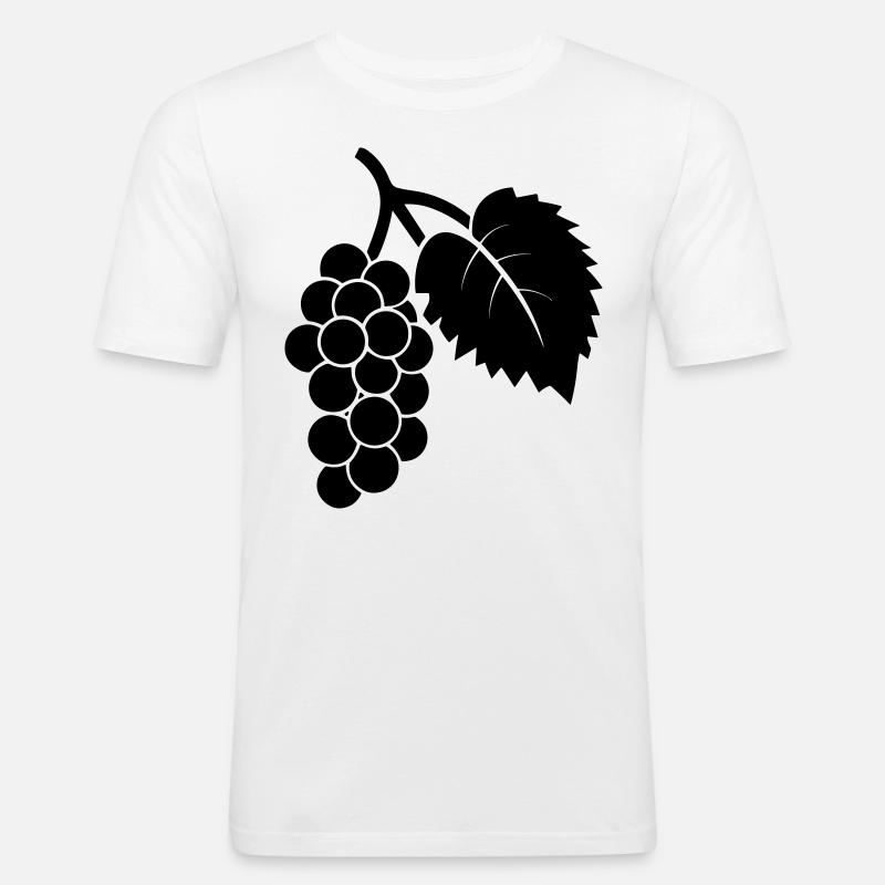 Weintraube - Männer Slim Fit T-Shirt - Weiß