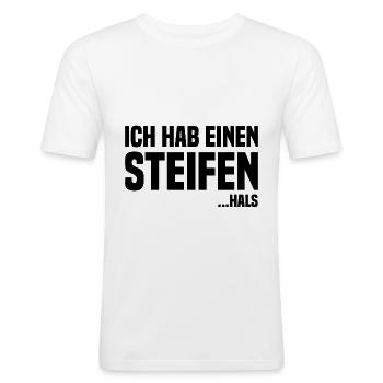 Ich hab einen steifen hals black - Männer Slim Fit T-Shirt - Weiß - Vorne - Nik (191cm)