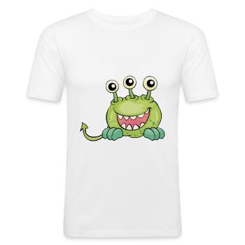 Monster three eyes cock green black - Men's Slim Fit T-Shirt - white - Front - Nik (191cm)