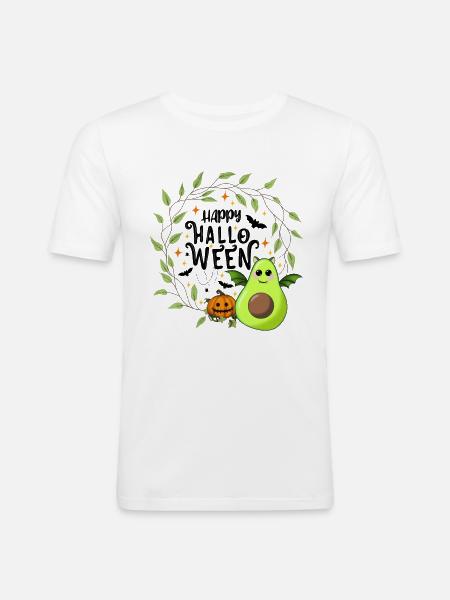 Happy Halloween Avocado - Men's Slim Fit T-Shirt - white