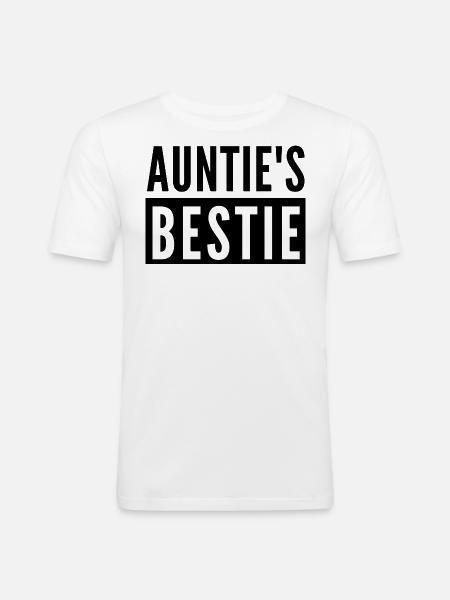 AUNTIE'S BESTIE - Men's Slim Fit T-Shirt - white