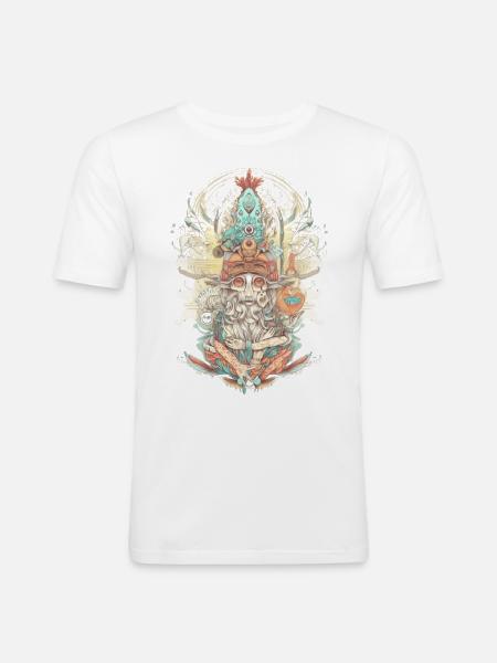 Trippy Shaman - Men's Slim Fit T-Shirt - white