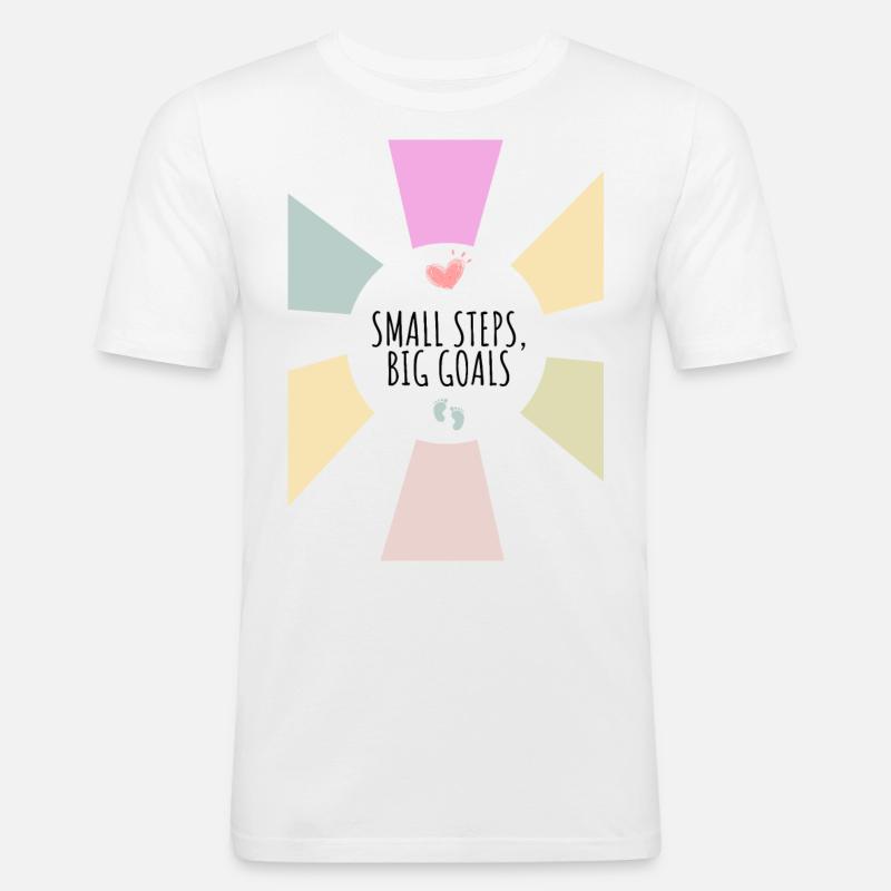 Small Steps Big Goals - Men's Slim Fit T-Shirt - white