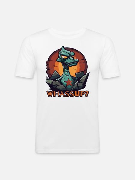 What's up, cool dino lizards? - Men's Slim Fit T-Shirt - white