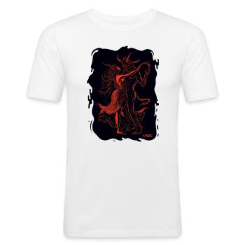 A Dance with the Devil - Men's Slim Fit T-Shirt - white - Front - Nik (191cm)