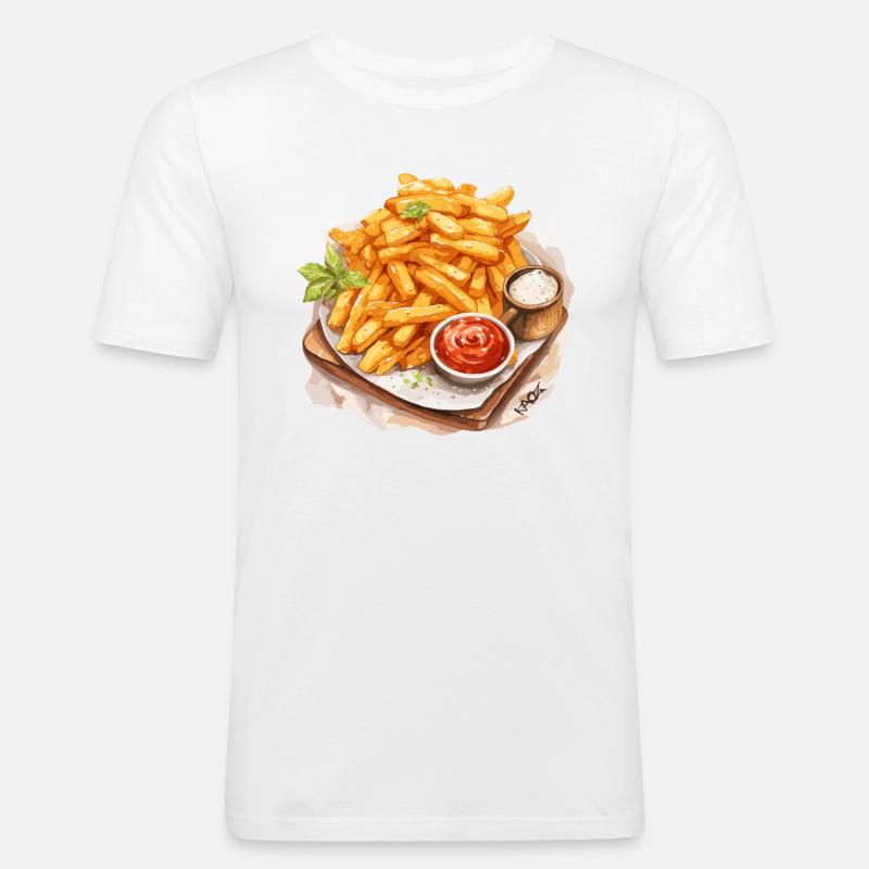 Leckere Pommes - Männer Slim Fit T-Shirt - Weiß
