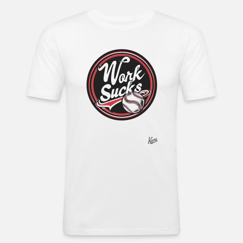 Arbeit Nervt - Männer Slim Fit T-Shirt - Weiß