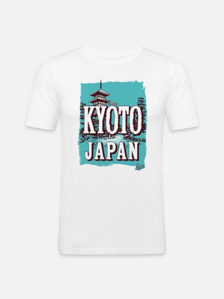 Kyoto Japan: Tradition meets trend - Men's Slim Fit T-Shirt - white