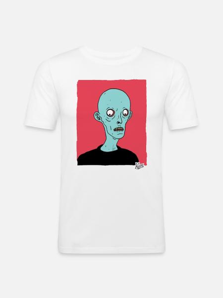 Contemporary Cartoon Zombie Nosferatu - Men's Slim Fit T-Shirt - white
