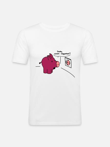 Dude, what happened? - Männer Slim Fit T-Shirt - 