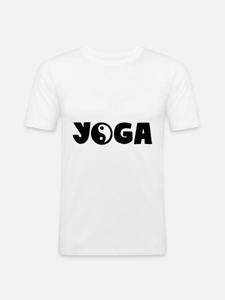 YOGA YIN YANG - Men's Slim Fit T-Shirt - white