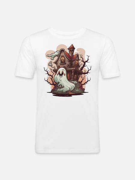 Spooky Estate - Men's Slim Fit T-Shirt - white