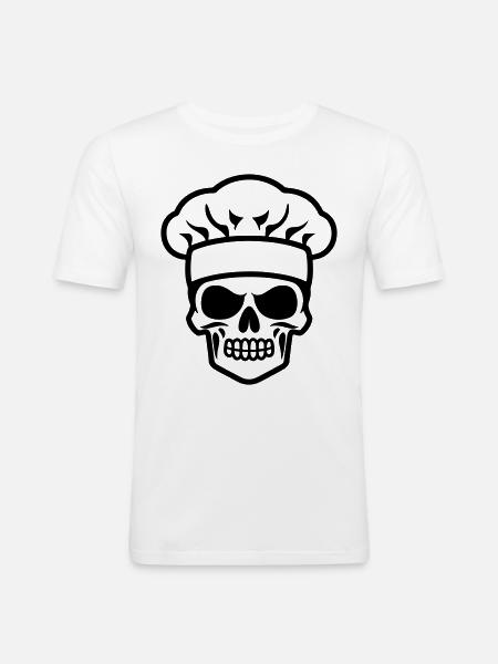 Cook Skull - Men's Slim Fit T-Shirt - white