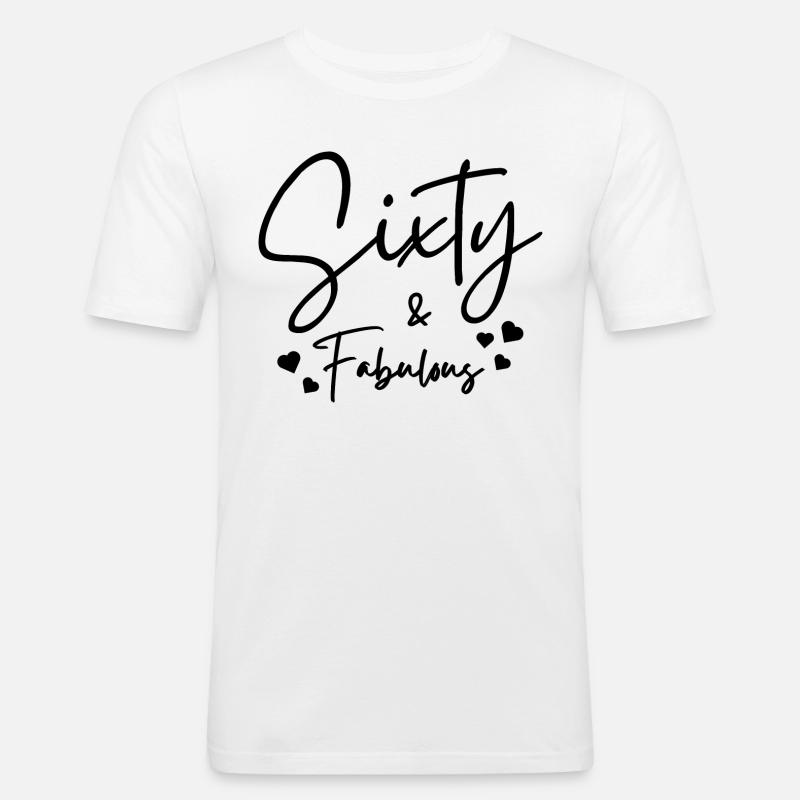 Sixty fabulous - Men's Slim Fit T-Shirt - white