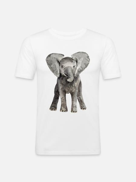 Elephant Baby - Men's Slim Fit T-Shirt - white