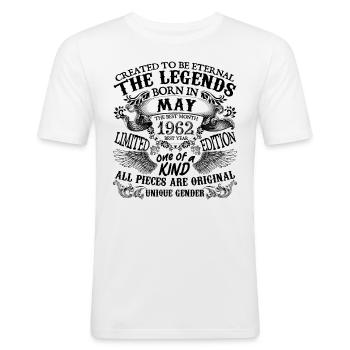 Birthday 1962 May 1962 born in May 1962 - Men's Slim Fit T-Shirt - white - Front - Nik (191cm)