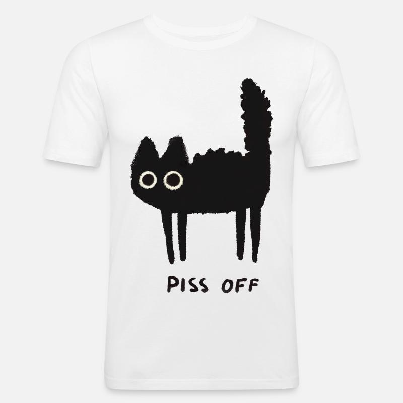 Grumpy Kitty Vibes – Leave Me Alone - Men's Slim Fit T-Shirt - white