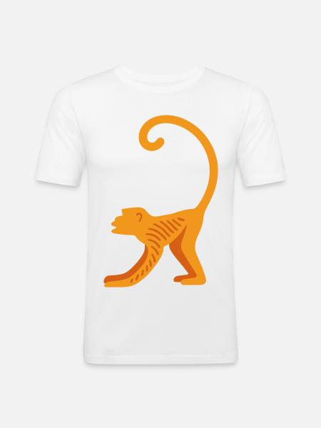 Orangutan line logo - Men's Slim Fit T-Shirt - white