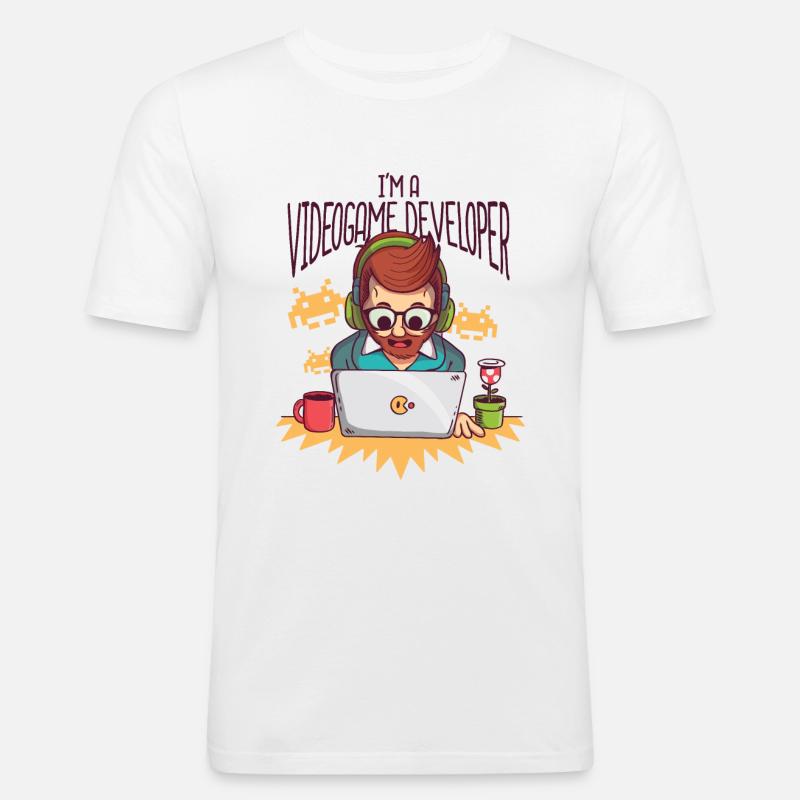 Video Game Developer - Videogame Developer - Men's Slim Fit T-Shirt - white