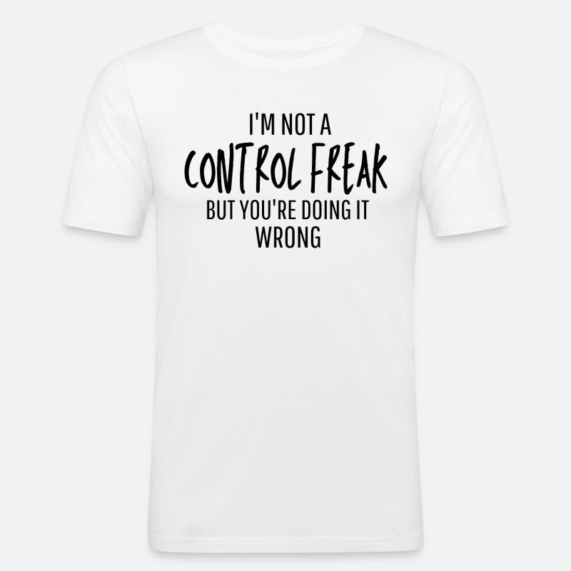 Control Freak - Männer Slim Fit T-Shirt - Weiß