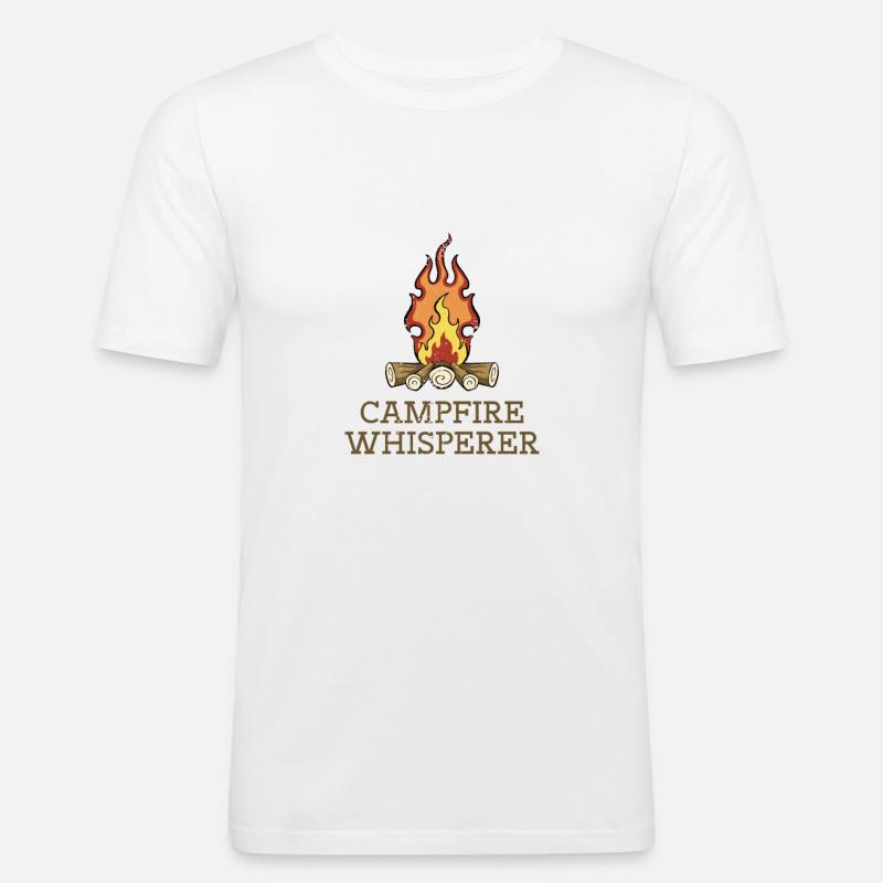 Campfire Whisperer - Männer Slim Fit T-Shirt - Weiß